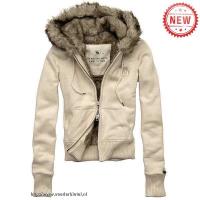 dames abercrombie fitch fur hooded outwear zip beige Outlet Almere 2dkil913